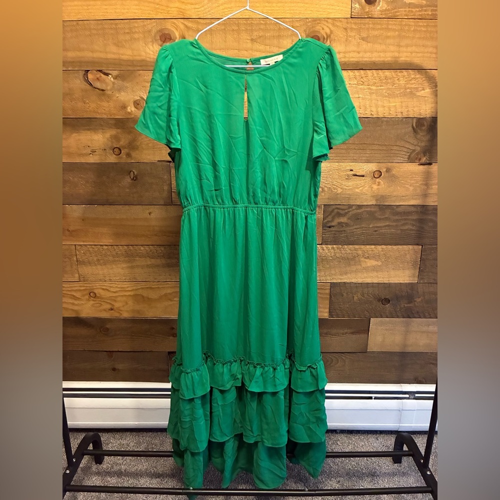 Skies Are Blue Vibrant Green Maxi Dress